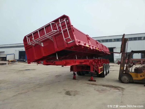 13米标车侧翻现车出售自卸半挂车图片