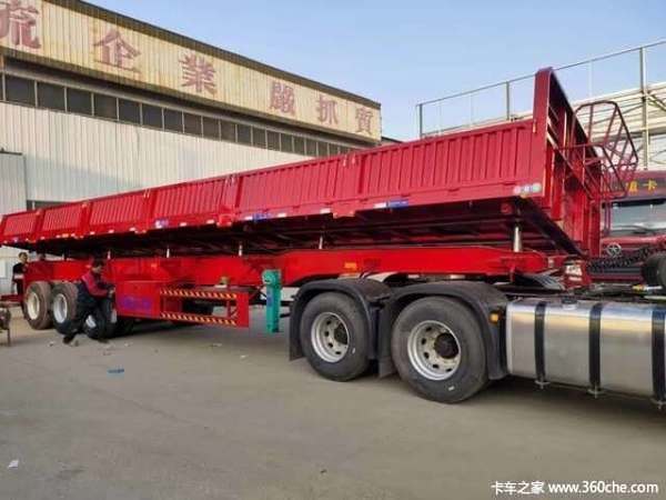 13米标车侧翻现车出售自卸半挂车图片