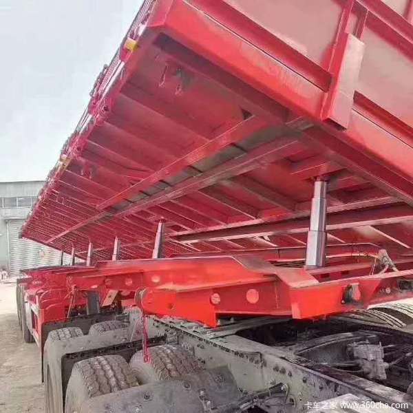 13米标车侧翻现车出售自卸半挂车图片