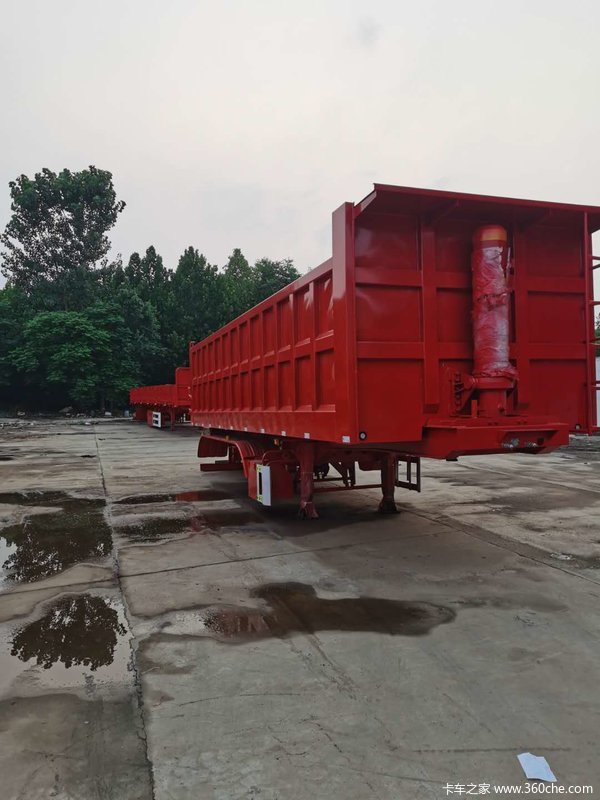 九米一米五高一体后翻自卸半挂车图片