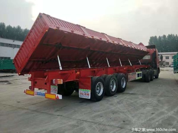 标箱侧翻自卸半挂车图片