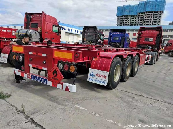 40英尺危险品骨架骨架式集装箱半挂车图片