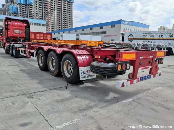 40英尺危险品骨架骨架式集装箱半挂车图片