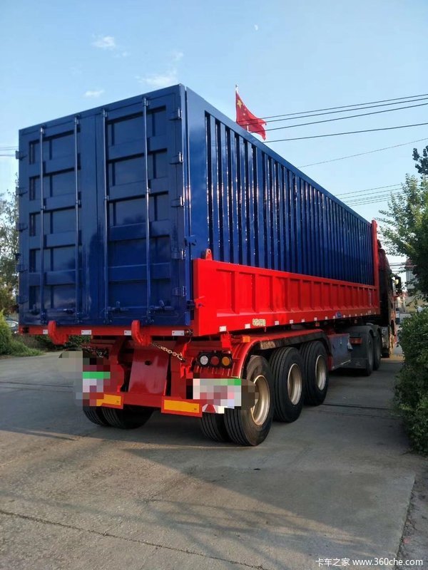 箱中箱后翻自卸半挂车自卸半挂车图片