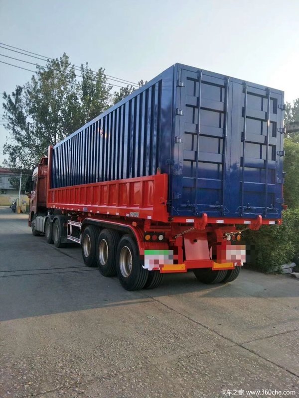箱中箱后翻自卸半挂车自卸半挂车图片