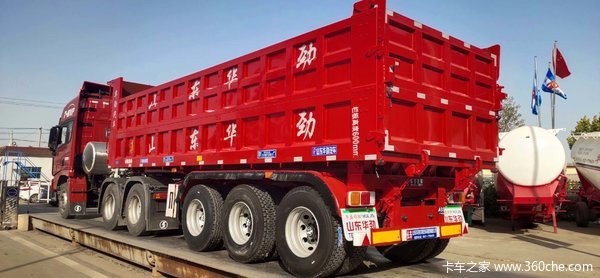 8.5米后翻自重7.3吨（含液压油7.5吨）自卸半挂车图片