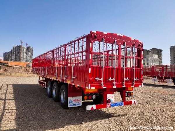 中集华骏仓栏半挂车仓栅式半挂车图片