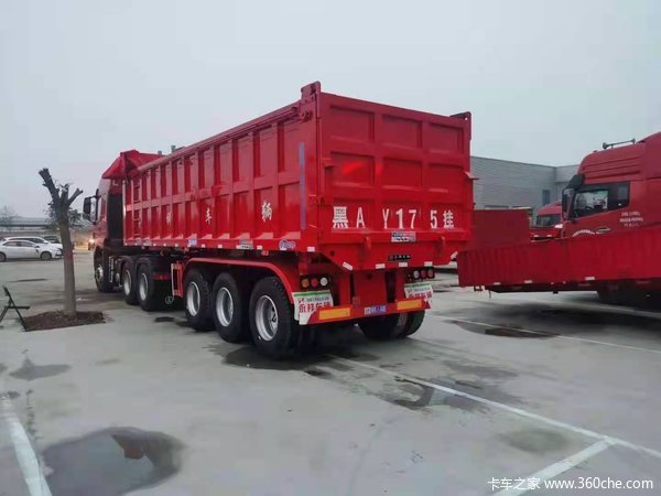 9米1.6米一体后翻自卸半挂以旧换新自卸半挂车图片