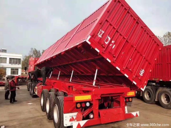 9米1.6米一体后翻自卸半挂以旧换新自卸半挂车图片