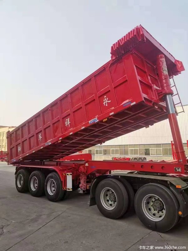 9米1.6米一体后翻自卸半挂以旧换新自卸半挂车图片