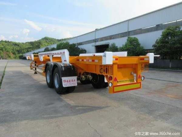 湖南长沙半挂车厂家，各种车型支持分期付款。骨架式集装箱半挂车图片