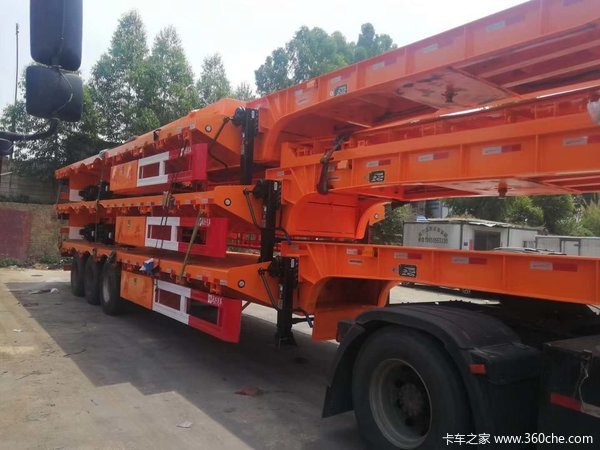 长沙挂车厂各种半挂车车型骨架式集装箱半挂车图片