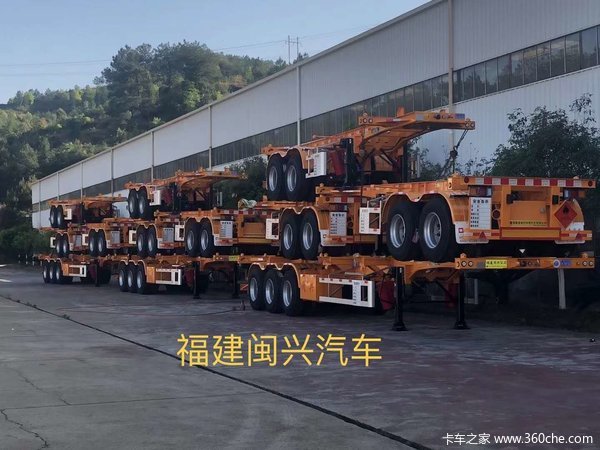 长沙挂车厂各种半挂车车型骨架式集装箱半挂车图片