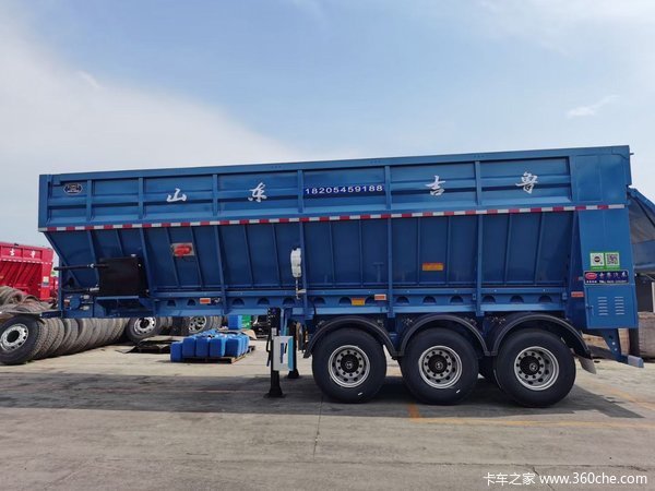 智能输送带自卸车自卸半挂车图片