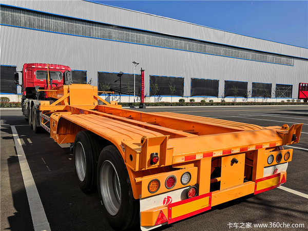 6米后翻骨架式半挂车,港口码头专用-湖北欧阳聚德骨架式集装箱半挂车