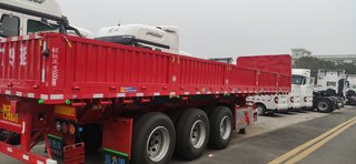 13米栏板半挂车代替车型13米侧翻半挂车台，离地高度可定制，1.45m自卸半挂车
