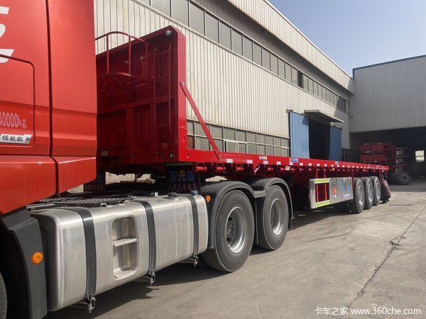 东旭挂车13米平板半挂车厂家直销可以上叉车佛山华梁汽贸平板式半挂车图片