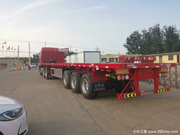 东旭挂车13米平板半挂车厂家直销可以上叉车佛山华梁汽贸平板式半挂车图片